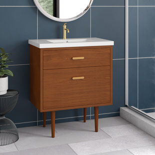WADE LOGAN® Arijana 30.5'' Free Standing Single Bathroom Vanity with Ceramic Top