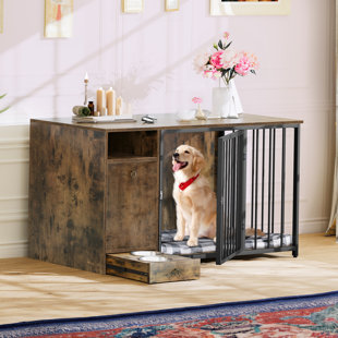 TUCKER MURPHY PET™ Eckhold 2-in-1 Furniture-style Wood Pet Crate
