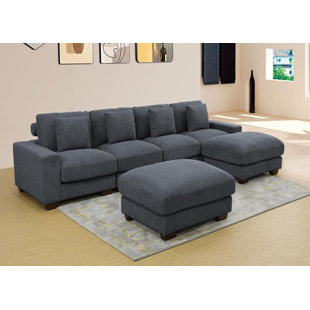 CHANGHE TRADING INC Corduroy 6-Piece Living Room Sofa Set