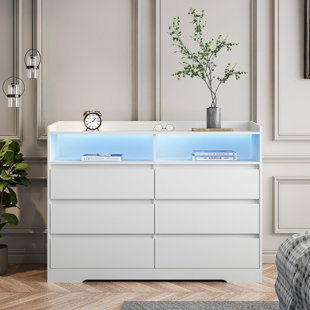 WADE LOGAN® Auroralee 6 Drawer 51.2" W Double Dresser