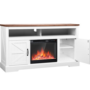 R.W.FLAME 60''W Media Console Tv Stand For Tvs With Electric Fireplace Included