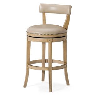 Maven Lane Alexander Counter Stool with Vegan Leather Upholstery