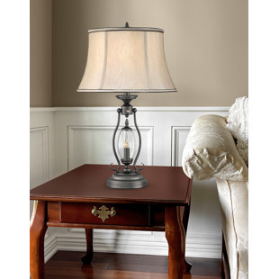MEDALLION LIGHTING Revere Gunmetal Clear Table 27" Gunmetal with Clear Glass Table Lamp