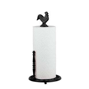 AUGUST GROVE® Cast Iron Rooster Freestanding Paper Towel Holder
