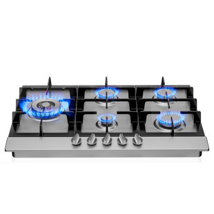 Dalxo 30 Inch Gas Cooktop Food-grade Stainless Steel Built-In Gas Hob, NG/LPG Convertible Gas Range