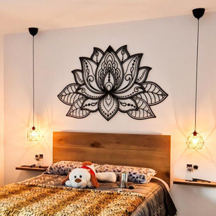 ARTEPERA 3D Lotus Mandala Metal Wall Art