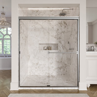 BASCO Classic 44" W x 65.5" H Frameless Shower Door