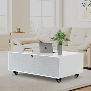 WESTCO FURNITURE Smart Coffee Table with 135L Fridge, Bluetooth Speakers and Wireless Charging