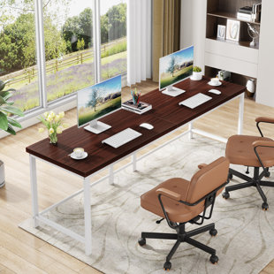 BLUE ELEPHANT Jameah 200cm Double Computer Desk, Extra Long 2 Person Desk Workstation