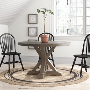 LAUREL FOUNDRY MODERN FARMHOUSE® Nya Round Solid Wood Base Dining Table