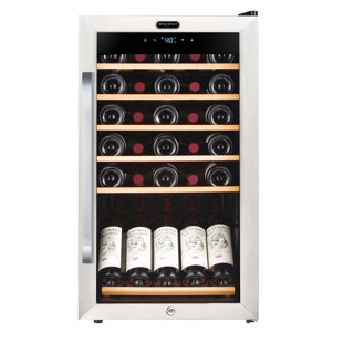 Whynter 34 Bottle Freestanding Wine Refrigerator with Display Shelf and Digital Control