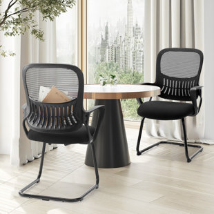 SMUGDESK.COM Antoanella Mesh Conference Office Chair with Storage (Set of 2)