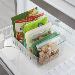 YOUCOPIA® YouCopia FreezeUp Freezer Bin 12", BPA-Free Freezer Bin with Dividers, Clear