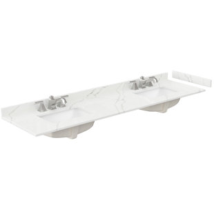 WYNDHAM COLLECTION Avery 72'' Double Bathroom Vanity with Quartz Top