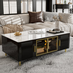 BRAYDEN STUDIO® Colombano Modern LED Slate Coffee Table With 16 Colors LED Lights