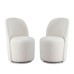 DIAMOND SOFA Kendall Collection Boucle Upholstered Back Side Chair Dining Chair (Set of 2)