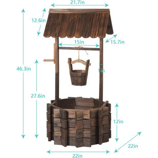 MILLWOOD PINES Cathye Outdoor Wood Wishing Well