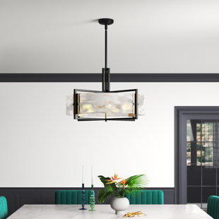 SAVOY HOUSE Hayward 5-Light Pendant in Matte Black with Warm Brass Accents