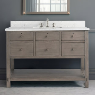 HOKKU DESIGNS Lunnete 48'' Free Standing Single Bathroom Vanity with Ceramic Top