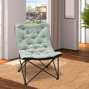 ARLMONT & CO. Razim XXL Comfy Living Room Chair, Oversized Folding Chair, Faux Fur Lounge Chair, Folding Saucer Chair