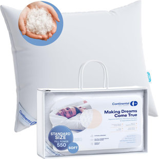 CONTINENTALBEDDING Continental Bedding Soft Luxury Down Pillows, Breathable Bed Pillows (Pack of 1)