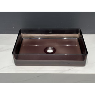 Myhomekeepers 13.7'' Black Solid Surface Rectangular Bathroom Sink