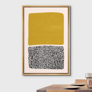 IDEA4WALL Abstract Vibrant Color Blocks Yellow Polygon Color Blocks Abstract Shapes Modern Bohemian Colorful Framed On Canvas Print