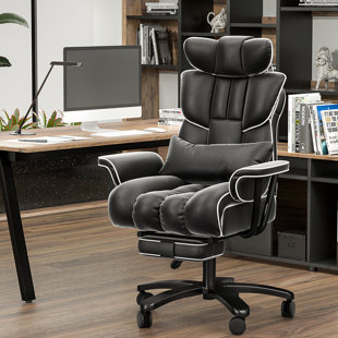 BRAYDEN STUDIO® Charlytte Executive Office Chair With Swivel Wheels, Big and Tall Office Chair 500 lbs, Adjustable Lumbar Support Executive Office Chair