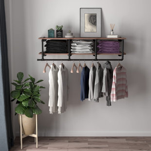 WENDES KEM Metal Wall Mounted Clothes Rack