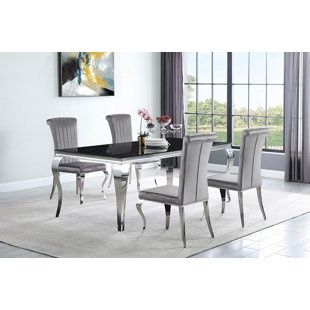 ANDREW HOME STUDIO Clarinda 5 - Piece Glass Top Dining Set