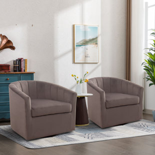 BONZY HOME Upholstered Swivel Barrel Chair