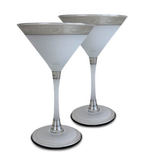 GOLDEN HILL STUDIO Heirloom Swirl 7.25oz. Martini Glass Set (Set of 2)