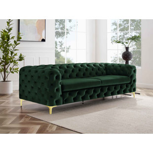 ROSDORF PARK MINIMORE Modern Style Ghaleb 93.3" Velvet Flared Arm Sofa