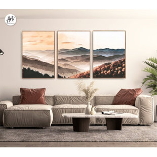 ART TERRITORY Great Smoky Mountains set of 3 bedroom wall art, photography prints