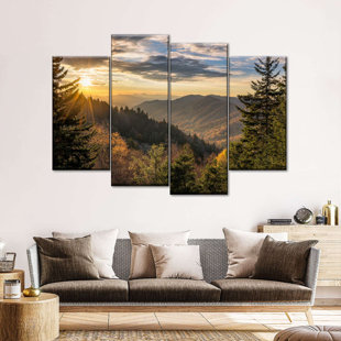 MILLWOOD PINES " Sunrise In Smoky Mountains " 4 - Pieces (Set of 4)