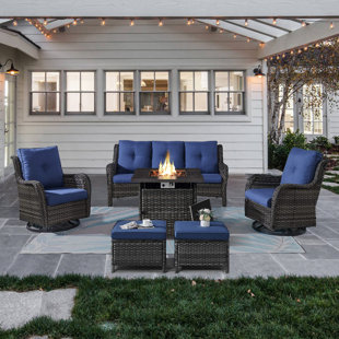 HUMMUH Carolina 5 - Person Outdoor Seating Group with Cushions