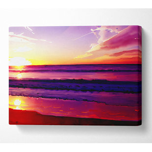 HOUSE OF HAMPTON Rainbow Ocean Sunset - Wrapped Canvas Art Prints