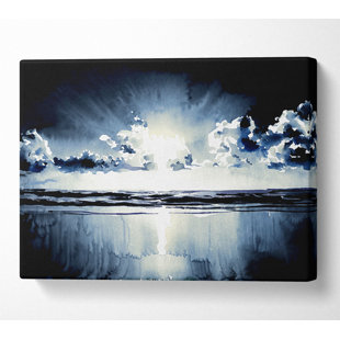 HOUSE OF HAMPTON Blue Sunburst - Wrapped Canvas Art Prints