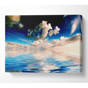 HOUSE OF HAMPTON Dramatic Ocean Clouds Blue - Wrapped Canvas Art Prints