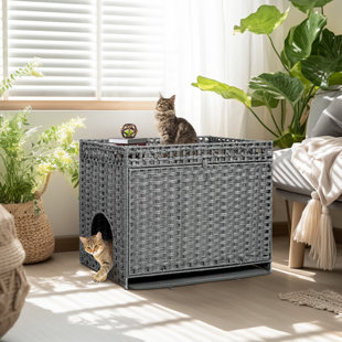 TUCKER MURPHY PET™ Dylian Cat Litter Box Enclosure Furniture Hidden, Stylish And Functional Design, Concealing Large Cats' Litter Box, Easy Assembly And Cleaning