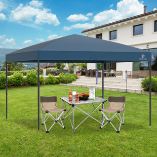 MODERN SHADE OUTDOOR LIVING SPACES Coral 10 Ft. x 10 Ft. Easy Folding Portable Waterproof Canopy Camping Gazebo with Wheel Carry Bag