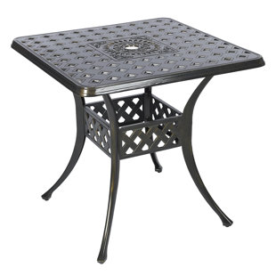 MEETWARM Square Metal Outdoor Bistro Table