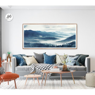 ART TERRITORY Blue Ridge Mountains National Park Prints, Watercolor Horizontal Wall Art
