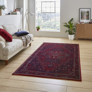 THINK RUGS Dubai area rug Machine Woven Rectangle Red