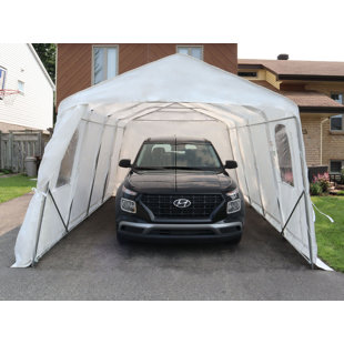 GAZEBO PENGUIN Car Shelter 11 Ft. X 16 Ft. White