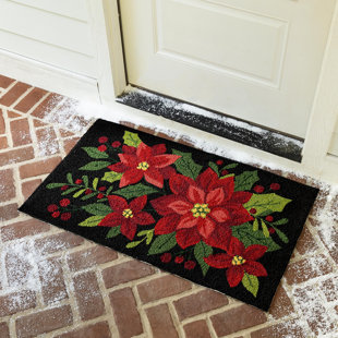 PLOW & HEARTH Floral Outdoor Safe If Covered Rug