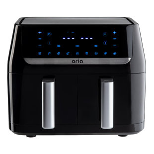 ARIA AIR FRYERS Aria 9.4 Qt. Dual Basket Air Fryer with Smart Sync Cooking Mode and Generous Cooking Capacity