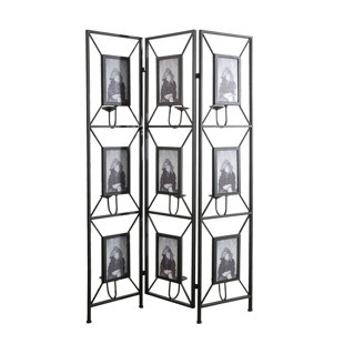 A&B HOME 47.2'' W x 71'' H 3 - Panel Metal Folding Room Divider