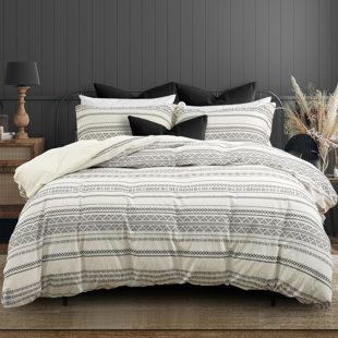 ALIVIO LINENS Brookstone Cotton Striped Duvet Cover Set