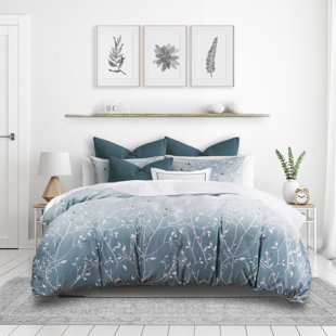 ALIVIO LINENS Petalbreeze Cotton Sateen Floral Duvet Cover Set